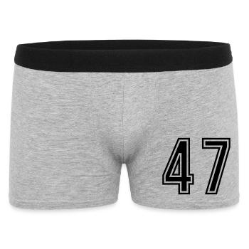 47 Zahl symbol - Männer Boxer Shorts - Grau meliert - Vorne