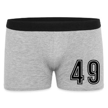 49 Zahl symbol - Männer Boxer Shorts - Grau meliert - Vorne
