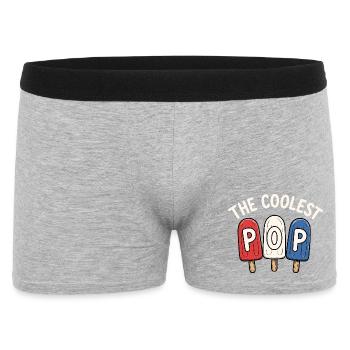 Lustiger Opa, der coolste Papa - Männer Boxer Shorts - Grau meliert - Vorne