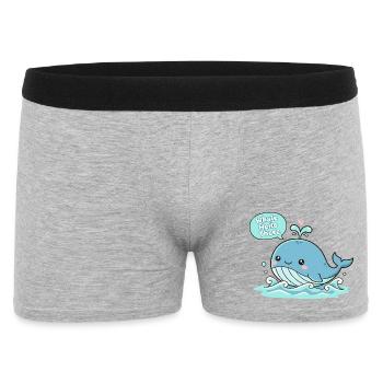 Motif de baleine Bonjour à toi, mignon imprimé - Boxer Homme - gris chiné - Devant