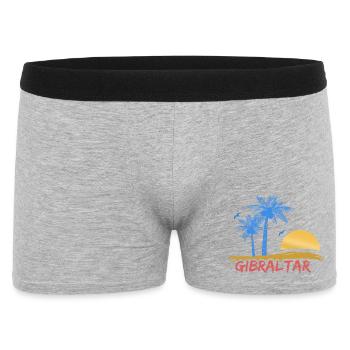 Geschenk für Gibraltar - Männer Boxer Shorts - Grau meliert - Vorne