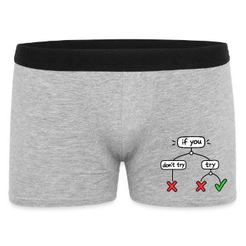 Humor lover, logical, decision-making, funny - Men's Boxer Shorts - heather grey - Front