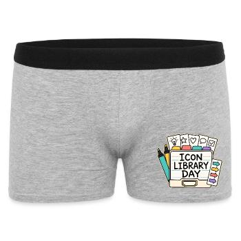 JOURNÉE DE LA BIBLIOTHÈQUE ICÔNE - Boxer Homme - gris chiné - Devant