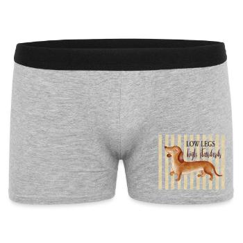 Low Legs Standards élevés – Dachshund drôle - Boxer Homme - gris chiné - Devant