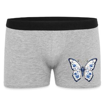 Blue Blossom Butterfly Motif - Men's Boxer Shorts - heather grey - Front