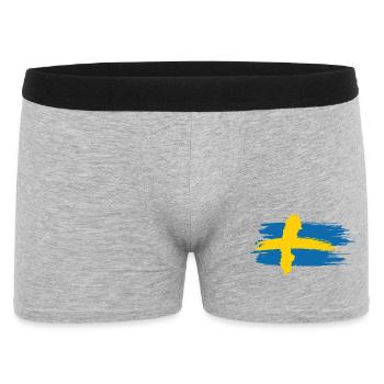 Sweden – Blue Yellow Map Brush Design - Men's Boxer Shorts - heather grey - Front