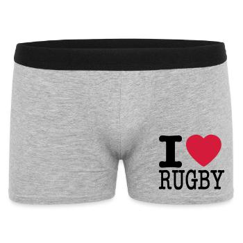 I love rugby - I love rugby - Men's Boxer Shorts - heather grey - Front