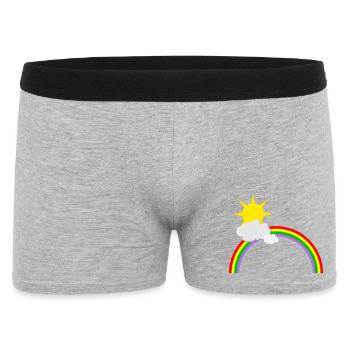 Regenbogen, Sonne, Wolken - Männer Boxer Shorts - Grau meliert - Vorne