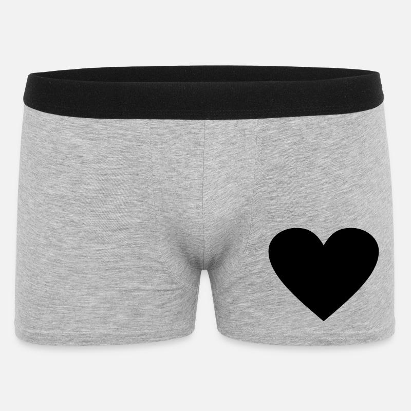 Schwarzes Herz Awesomeelement - Männer Boxer Shorts - Grau meliert