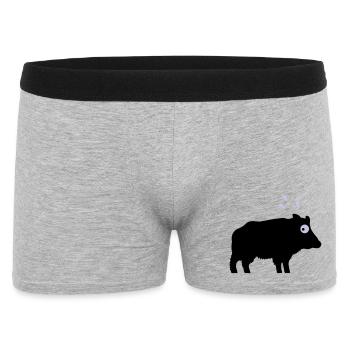 Angstschwitzendes Wildschwein - Männer Boxer Shorts - Grau meliert - Vorne