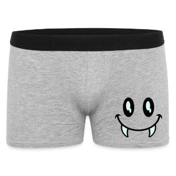 kleines monster smiley - Männer Boxer Shorts - Grau meliert - Vorne