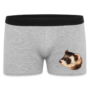 Tête de martre, jolie fille à motifs d’animaux - Boxer Homme - gris chiné - Devant