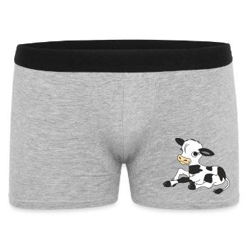 Noir, Veau blanc, Veau - Boxer Homme - gris chiné - Devant