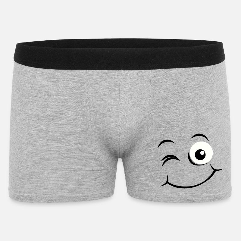 Visage heureux Émoticône - Boxer Homme - gris chiné