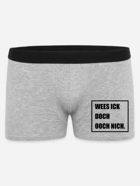 Wees Ick doch Ooch nich - Berlinern Lustig - Männer Boxer Shorts - Grau meliert