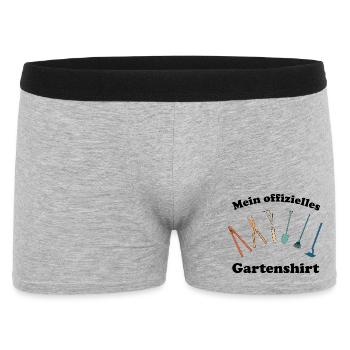 Mein offizielles Gartenshirt Retro Gartenwerkzeug - Männer Boxer Shorts - Grau meliert - Vorne