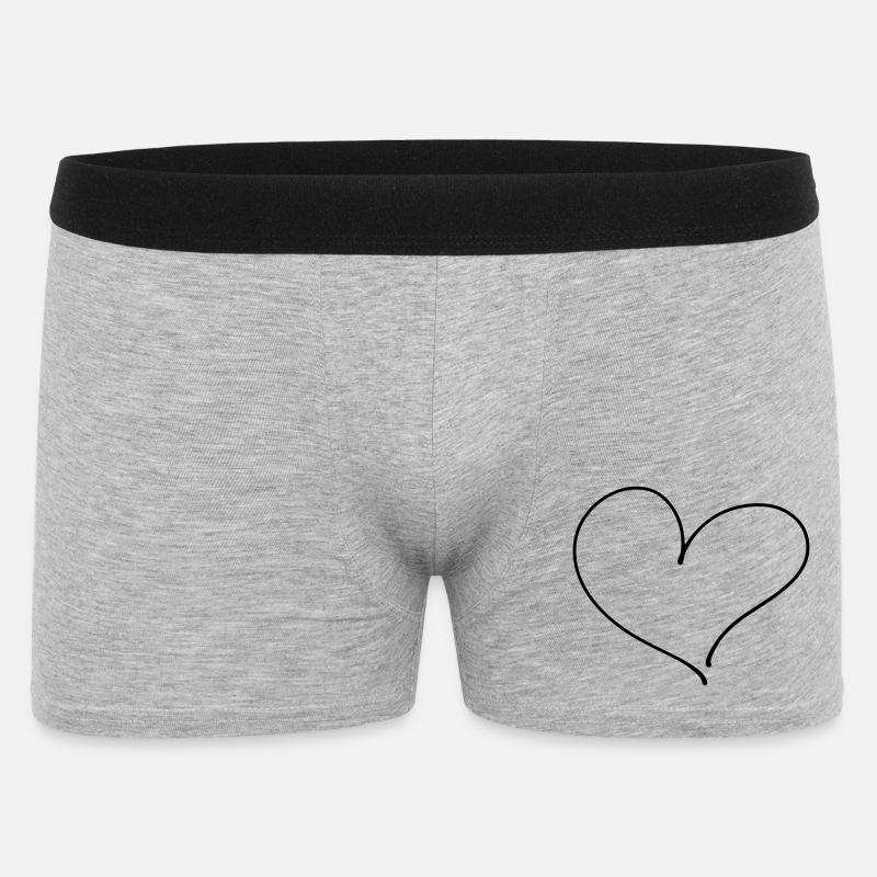 Herz / Liebe - Männer Boxer Shorts - Grau meliert
