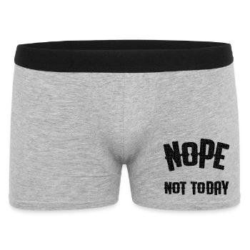 Nope not today - Männer Boxer Shorts - Grau meliert - Vorne