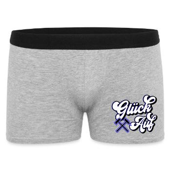 Glück auf Hammer und Schägel | Farben änderbar - Männer Boxer Shorts - Grau meliert - Vorne