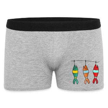 SARDINE. FISH. APRIL FOOL. EASTER. SEA - Men's Boxer Shorts - heather grey - Front