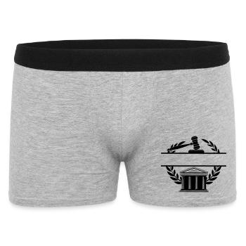 Anwaltsmonogramm Gerichtsgebäude - Männer Boxer Shorts - Grau meliert - Vorne
