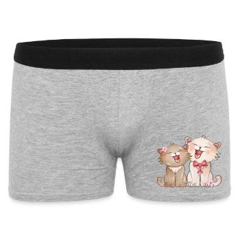 Deux chats chanteurs mignons enfants - Boxer Homme - gris chiné - Devant