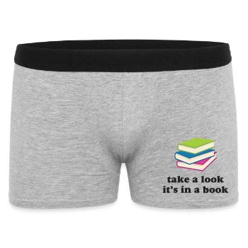 Take A Look, It's in a Book - Men's Boxer Shorts - heather grey - Front