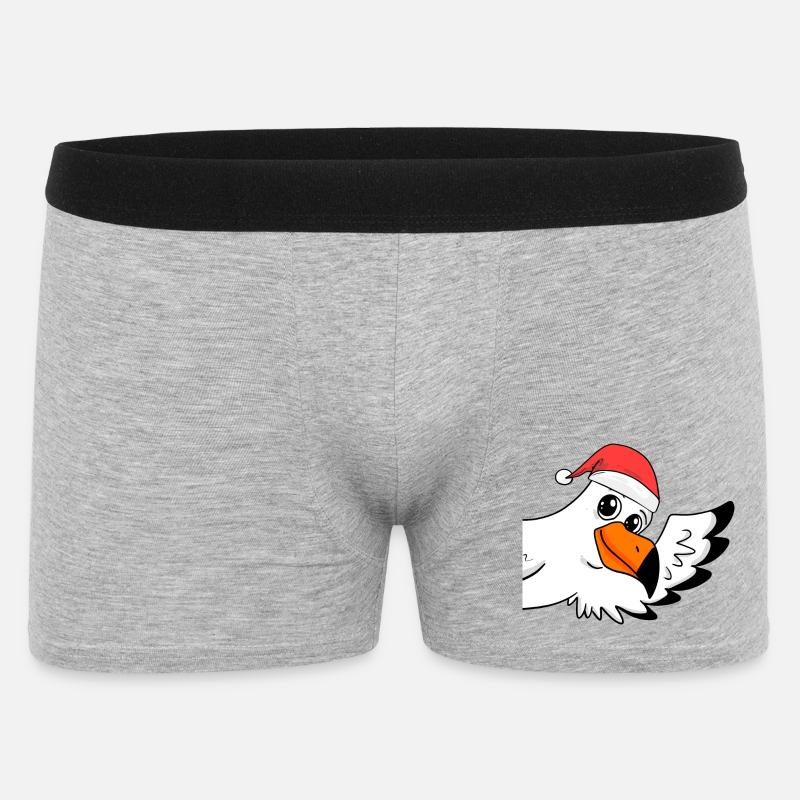 Möwe Weihnachten - Männer Boxer Shorts - Grau meliert
