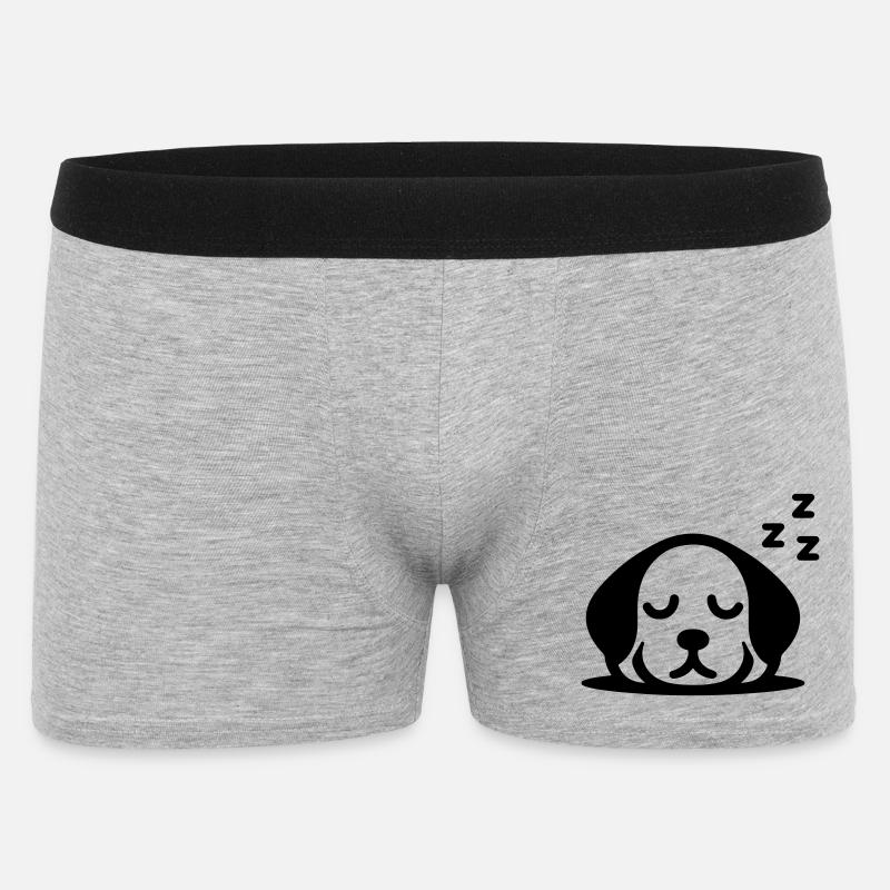 Schlafender Hund mit ZZZ - Männer Boxer Shorts - Grau meliert
