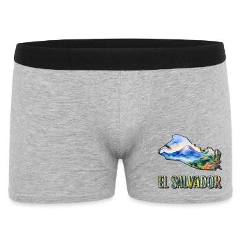 Aquarell Landkarte El Salvador - Männer Boxer Shorts - Grau meliert - Vorne
