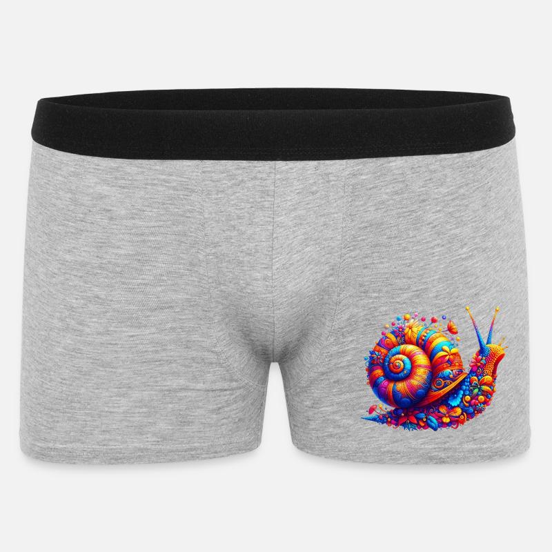 Schnecke - Männer Boxer Shorts - Grau meliert