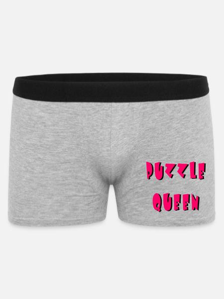 Puzzle Queen 2 - Männer Boxer Shorts - Grau meliert