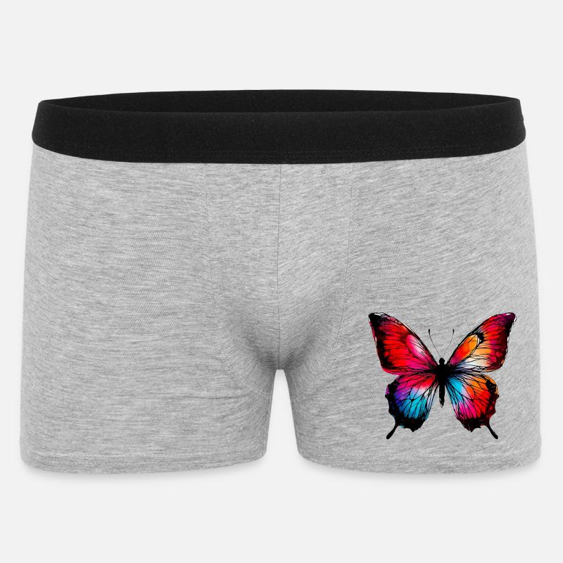 Schmetterling - Männer Boxer Shorts - Grau meliert
