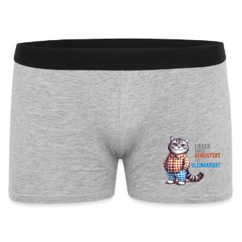 Lieber gross gemustert als kleinkariert - Cat - Männer Boxer Shorts - Grau meliert - Vorne