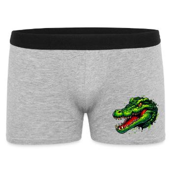 Alligator-Krokodil - Männer Boxer Shorts - Grau meliert - Vorne