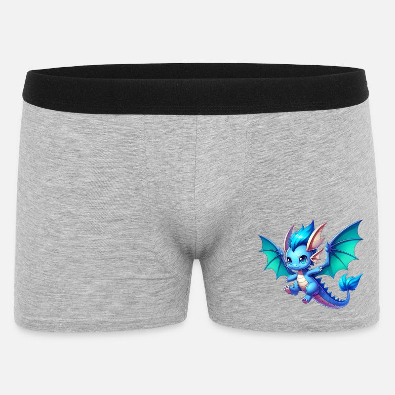 Drache - Männer Boxer Shorts - Grau meliert