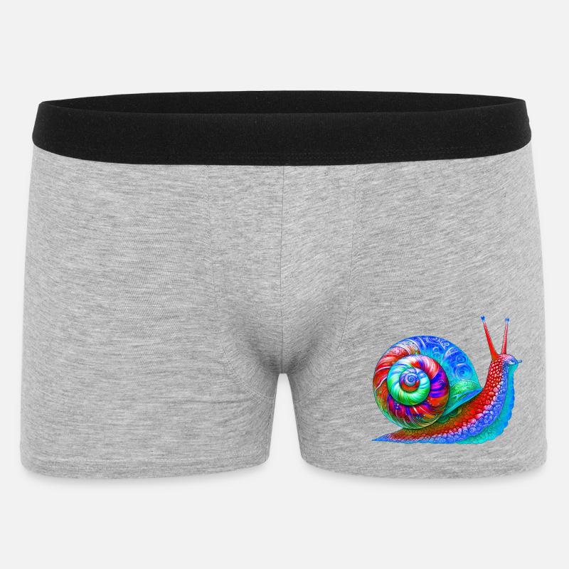 Schnecke - Männer Boxer Shorts - Grau meliert