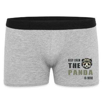 Tactical Panda – Keep Calm - Men's Boxer Shorts - heather grey - Front