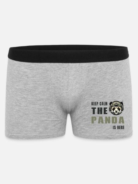 Tactical Panda – Keep Calm - Men's Boxer Shorts - heather grey