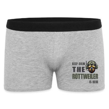 Rottweiler – Keep Calm Design - Männer Boxer Shorts - Grau meliert - Vorne