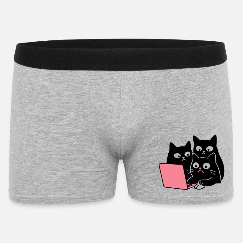 Cute Catcontent - Männer Boxer Shorts - Grau meliert