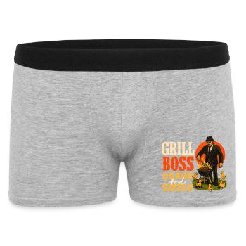Grill Chef Quacksalber Und Brutzeln Lustiger BBQ Humor - Männer Boxer Shorts - Grau meliert - Vorne