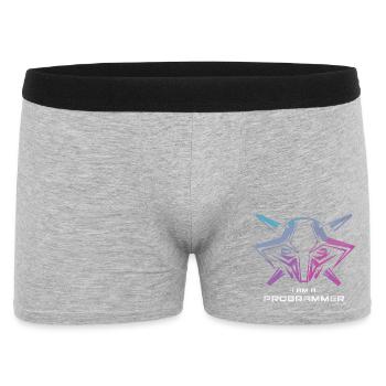 Futuristic Cyborg Programmer Art - Men's Boxer Shorts - heather grey - Front