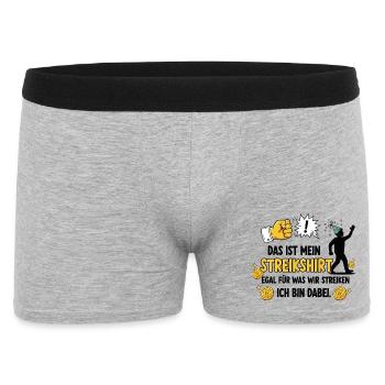 Chemise de grève avec motif de protestation et slogans - Boxer Homme - gris chiné - Devant