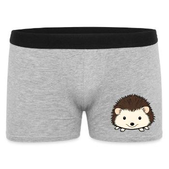 Niedlicher Igel mit freundlichem Gesicht - Männer Boxer Shorts - Grau meliert - Vorne