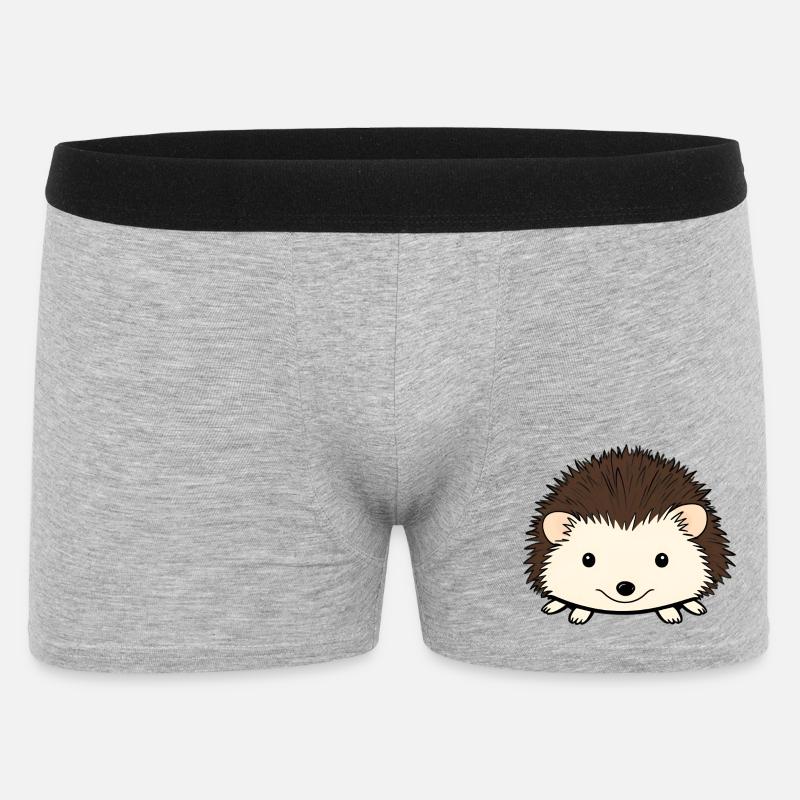 Hérisson mignon avec un visage amical - Boxer Homme - gris chiné