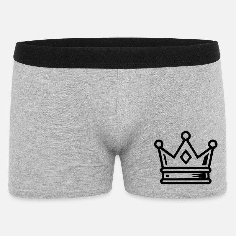 Krone Symbol Icon - Männer Boxer Shorts - Grau meliert