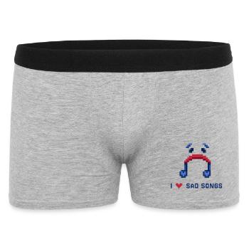I love Sad Songs Pixel Art - Men's Boxer Shorts - heather grey - Front