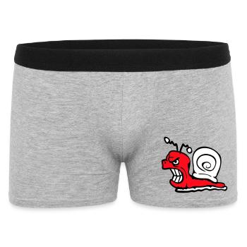 Schnecke Böse Wütend Angriff Zähne knirschen sauer - Männer Boxer Shorts - Grau meliert - Vorne