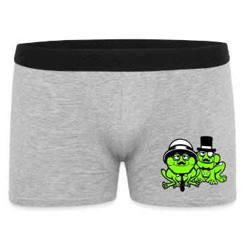 2 Frogs Sir Men's Empire Monocle Glasses Top Hat - Men's Boxer Shorts - heather grey - Front